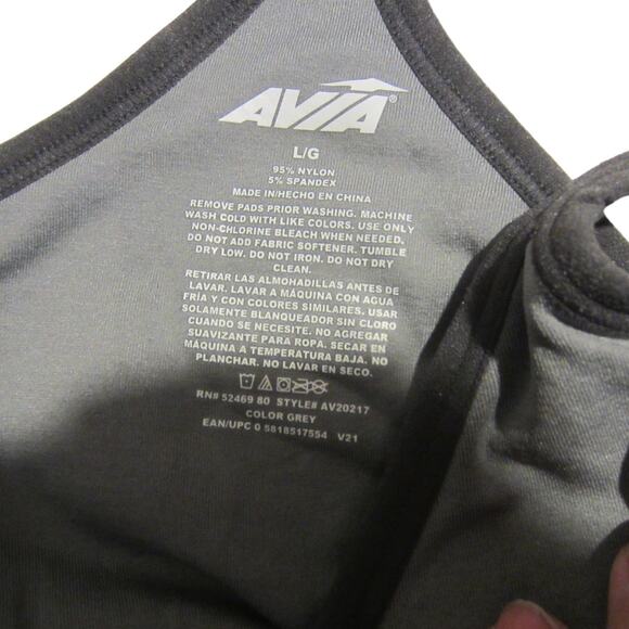 Athleisure Gray Strappy Sports Bra Avia Size Large - Picture 4 of 5